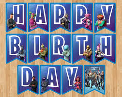 Fortnite Birthday Banner Fortnite Flag Pennant Party Badge Bunting Printable Displ Birthday Printables Birthday Banner Free Printable Birthday Invitations Diy