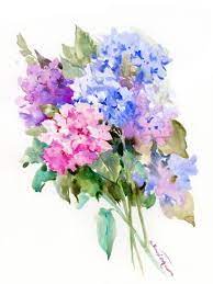 Pin By Alireza On Watercolor Flowers In 2021 Watercolor Flowers Hydrangea Artwork Floral Wall Art