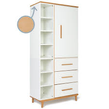 Risikolose bestellung, beste schreinerqualität, kein handwerker und kein handwerkliches geschick notwendig. Kleiderschrank 198cm 1 Turig 3 Schubladen Nado White De Breuyn