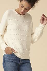 Perryn Sweater Ivory Sweaters Amour Vert Sweaters Blush Sweater Ivory Sweater
