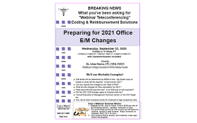 Sample timeline to prepare for significant changes to evaluation and management coding in 2021. Preparing For 2021 Office E M Changes Webinar By Mcvey Medical Coding Seminars In Petaluma Ca Alignable