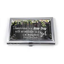 Business cards tomorrow is the world's largest wholesaler of offset thermography and flat printed projects to the printing trade. Amazon Com Anne Of Green Gables Inspirational Quote Stainless Steel Business Card Holder With Black Lining Tomorrow Is A New Day With No Mistakes In It Yet Handmade