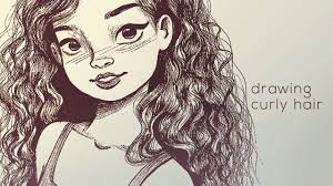 We have some drawing of girl with curly hair. 10 Amazing Drawing Hairstyles For Characters Ideas Curly Hair Drawing How To Draw Hair Hair Sketch