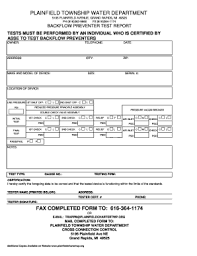 Backflow occurs when water reverses course and begins to flow in the wrong direction. Fillable Online Plainfieldchartertwp Backflow Preventer Test Report Form Plainfield Charter Township Plainfieldchartertwp Fax Email Print Pdffiller