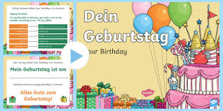 When you're traveling, dates come up quite a bit. Birthday Powerpoint German Teacher Made