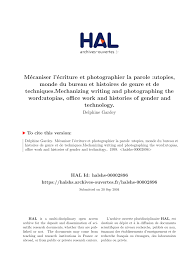 Podcasts parler comme jamais, épisode 4 : Pdf Mecaniser L Ecriture Et Photographier La Parole Utopies Monde Du Bureau Et Histoires De Genre Et De Techniques Mechanizing Writing And Photographing The Word Utopias Office Work And Histories Of Gender