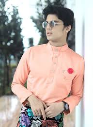 In Stock Now Slim Fit Baju Melayu Mjestic S Size Soft Peach Men S Fashion Tops Sets Formal Shirts On Carousell