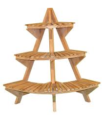 Teak Corner 3 Tier Plant Stand Wooden Plant Stands Wood Plant Stand Garden Plant Stand