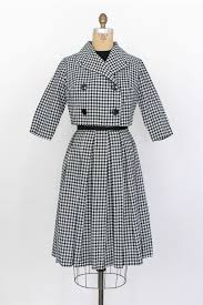 Black And White Gingham Dress Vintage 1950s Black White Gingham Dress And Jacket Set 50s Check Dress Www Nosillavinta Vintage Clothes Shop Vintage Clothing Online Dress And Jacket Set