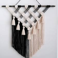 Black Fiberartcommunity Fiberartcommunitym Instagram Madeinmay White Vorhang Knoten In 2020 Macrame Design Macrame Wall Hanging Patterns Macrame Decor