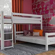 102 x 210 x 180 cm (l x p x a) voto: Neu Haus Letto A Castello Metallo 3 Posti Barriera Anticaduta 200cm X 140 90cm Letto Per Bambini Con Rete A Doghe Bianco Arredamento E Casa