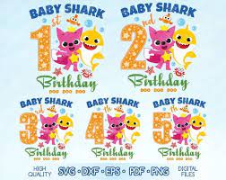 Download Only Digital File You Will Be Able To Download The Files Immediately After The Payment Is Received 1 5 Birth Baby Shark Birthday Svg Shark Theme Birthday