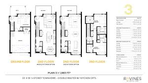 A floor plan can look like an indistinguishable collection of lines and numbers. Three Storey Townhomes Ravines Of Royal Oak