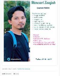 Impian kami adalah bagi menyatukan 50 pasangan muslim bagi. Tak Malu Up Poster Cari Jodoh Di Laman Sosial Apa Yang Lelaki Ini Dapat Dalam Masa Sehari Cukup Mengejutkan Viral Mstar