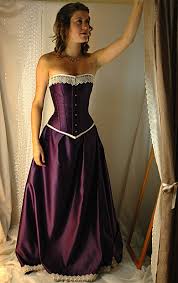 Cadbury Purple And Antiqued Ivory Steel Boned Corset Gown Ivory Bridal Gown Corset Dress Dresses