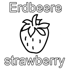 Ausmalbild Englisch Lernen Erdbeere Strawberry Kostenlos Ausdrucken