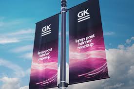 Free for personal and commercial use. Lamp Post Banner Mock Up On Behance