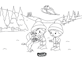 Winter Met Snoezige Wortel En Jet Veel Kleur Plezier Chloestoverkast Kleurplaat Printable Malvorlagen Vorlagen Kinder Bilder