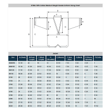 Taekwondo Taekwondo Uniform Size Chart