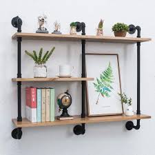 Installing basic shelving is a great weekend diy project, while more extensive projects might require professional help. Gwh Industrial Pipe Shelving Wall Mounted 3 Tier Wall Shelf Unit Bookshelf Hanging Wall Shelves 43in Rustic Metal Floating Shelves Steampunk Real Wood Book Shelves Farmhouse Kitchen Bar Shelving Buy Online In Botswana At Botswana Desertcart Com