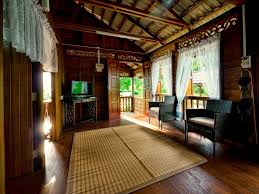 Ruang Tamu Rumah Kayu Kampung Desainrumahid Com