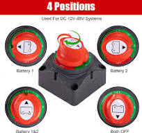 Battery Disconnect Switch 1-2-Both-Off DC 12V-48V Master Marine Battery  Switch Power Cut Off for Marine Battery Isolator