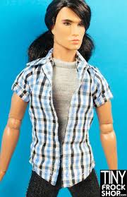 5 out of 5 stars. Dolls Bears New Barbie Fashionista Ken Doll Navy Blue Green Check V Neck T Shirt Top Clothes Penbrynmynach Co Uk