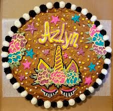 Birthday Cookie Cake Ideas Unicorn Flowers Cookie Cake Cookie Cake Birthday Cookie Cake Decorations Cookie Cake Designs