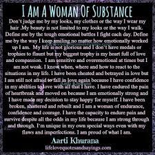 You don't have to be famous to come in the category of a woman of substance, you just need to create your own different presence. Woman Of Substance Meaning Kcpc Org
