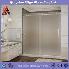 Glass shower doors can swing or slide. Clear Ultra Clear Frosted Acid Etched Tempered Glass Shower Door Frameless Shower Rooms Shower Screen Glass China Frameless Shower Door Door Glass Made In China Com