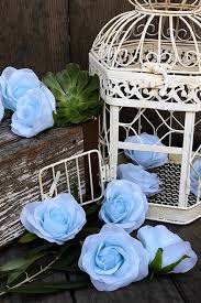 For decoration big flowers and buds fake flowers home wedding decor white faux flower. Light Blue Rose Heads Artificial Flowers Wedding Centerpieces Silk Roses Faux Flowers Wedding Decorations Flowers In Bulk 10 Heads In 2021 Wedding Reception Table Decorations Flower Centerpieces Wedding Reception Table Decorations