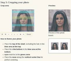 Shoulders of the model should be visible, and there should be enough room around the head to crop the image. Passport Photo Online
