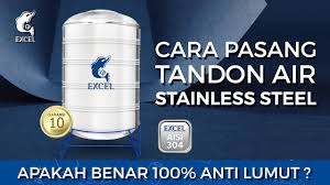 Tandon air penguin stainless steel: Cara Pasang Toren Air Stainless Steel Excel 100 Anti Lumut Youtube
