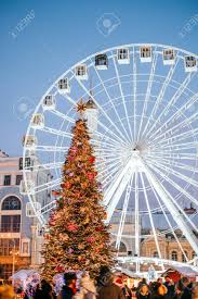 Colorful spinning display will be loved by all. Kyiv Ukraine December 25 2018 Christmas Tree On The Background Stock Photo Picture And Royalty Free Image Image 116506671