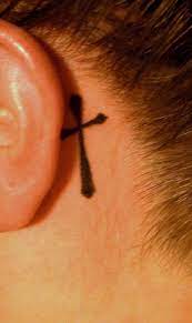 Lumps can also indicate mastoiditis or enlarged lymph nodes. Cross Behind The Ear Tattoo Ink A Dink A Do Small Cross Tattoos Tattoos Cute Tattoos