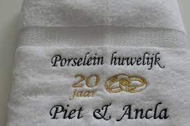 Porseleinen Huwelijk Cadeau 20 Jaar Getrouwd Huwelijkscadeau Borduur Kado