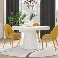 Langley Street Julien Artificial Marble Round Dining Table Wayfair In 2020 Round Dining Table Lacquer Dining Table Timeless Dining Table