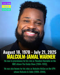 Breaking News! Actor/Musician & Director Malcolm-Jamal Warner passed away  at age 54. Malcolm‑Jamal leaves behind a wife and daughter -- he chose not  to publicly share their names, always keeping his family