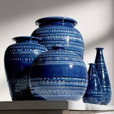 Romano Round Blue Vase Ethan Allen Us Blue Vase Blue Decor Blue