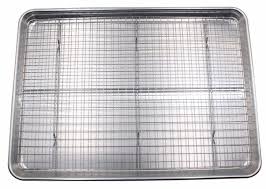 Oven tray and rack could be used separately, rack perfect for cooling food; Half Sheet Baking Cooling Rack And Tray Set Checkered Chef