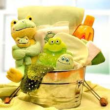 Add a custom ribbon to any basket with your personalized message or logo. New Baby Bath Time Duckling Theme Gift Set