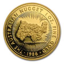The rarity of a gold nugget increases almost exponentially when you increase in size. Perth Mint 1986 Australia 1 Oz Proof Gold Nugget Walmart Com Walmart Com