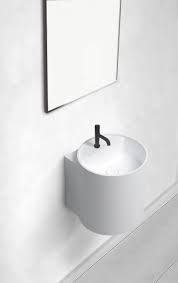 Bathroom vessel sink wall mount above counter top porcelain ceramic wash basin. Matt White Wall Mounted Bathroom Basin Nt2440 Solid Surface 40 X 42 X 45 Cm