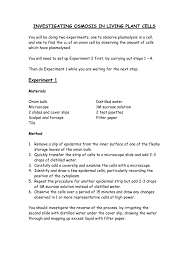 Water is usually the solvent in living systems. Investigating Osmosis In Living Plant Cells