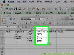 How To Make A Personal Budget On Excel With Pictures Wikihow