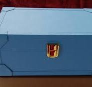 NIB SKY BLUE FAUX LEATHER 2 TIER JEWELRY BOX W/LED TOUCH MIRROR Jewelry  boxes & organizers