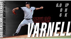 Varnell Named Sal Pitcher Of The Week Kannapolis