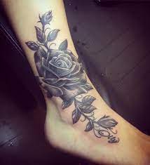 Pretty Freehand Cover Up Today By Fee Awesometattoos Rosetattoo Foottattoo Freehandtattoo Coveruptattoo Co Ankle Tattoo Cover Up Leg Tattoos Foot Tattoos