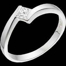 Or get it by wed, oct 14 with faster delivery. Single Stone Twist Engagement Ring For Women In 9ct White Gold With A Princess Cut Diamond In A Tension Setting