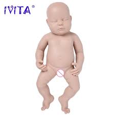 Ivita Wg1510 47cm 3700g Eyes Closed Full Body Silicone Bebe Reborn Baby Doll Unpainted Unfinished Dolls Diy Blank Toys Kit Dolls Aliexpress